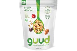 GUUD Fruity Almond Muesli Cereal, 40 Ounce, Gluten Free, Oats, Raisins, Almonds, Cranberries, Flax Seeds, Pumpkin Seeds, Vegan, Non-GMO Certified, Kosher