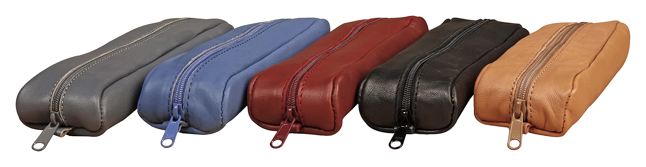 Clairefontaine 77012C - Collection Age Bag One Small Oval Genuine Lambskin Pencil Case - Dimensions: 18.5 x 5 x 3 cm - Random Colour - Manufactured in France