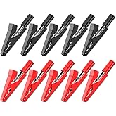Goupchn Insulated Alligator Clips Electrical 10PCS Red Black Crocodile Clamps for 2mm Test Probes, 2mm Banana Plugs