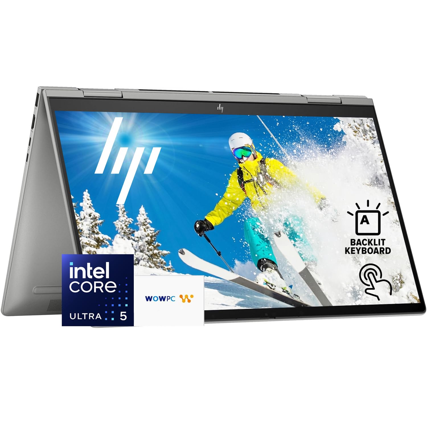 HP Envy x360 15.6" FHD Touchscreen 2-in-1 Business Laptop w/Backlit Keyboard, 12-Core Intel Core Ultra 5 125U(Beats i7-1355U), 8GB DDR5 RAM, 512GB SSD, Windows 11 & Microsoft 365, WOWPC USB, no Mouse