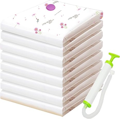 Amazon 圧縮袋 衣類 布団圧縮袋 8枚組 2枚80 110cm 3枚50 70cm 3枚60 80cm ポンプ付き ふとん圧縮 布団圧縮 衣類圧縮 掃除機不要 抜群な収納力 で密封性高い 防塵 防湿 防虫 防カビ 繰り返し使用出来 衣替え収納 旅行 引越し 出張 家庭用 圧縮袋 衣類 ポンプ 圧縮袋