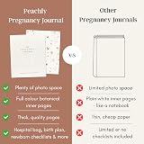 Peachly Pregnancy Journal Linen Milestones Book with Keepsake Folder view 7