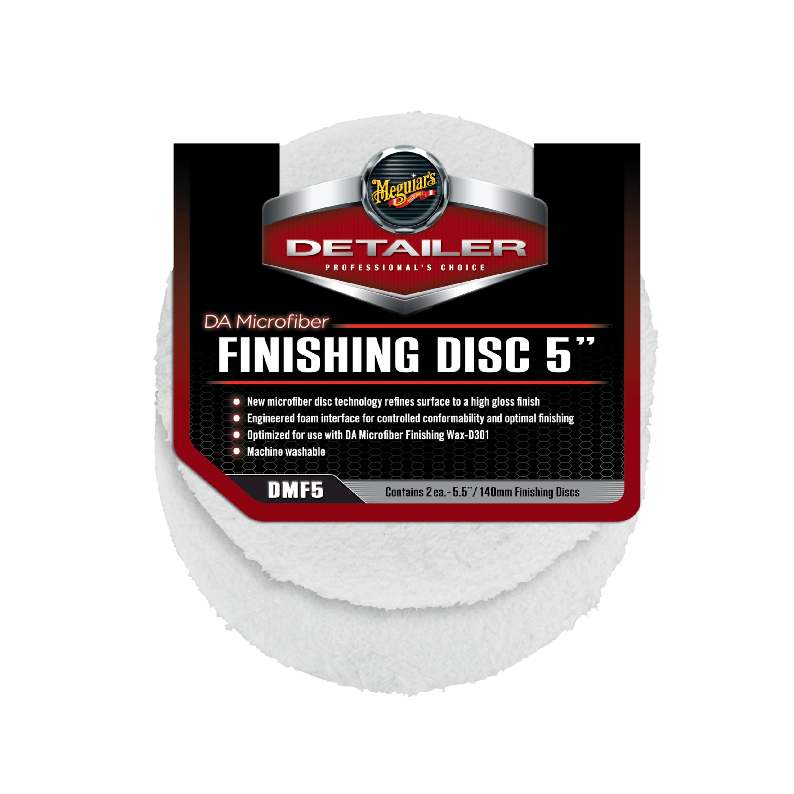 Meguiar's DMF5 Detailer DA Microfibre Finishing Disc 5" (2 Pack), White