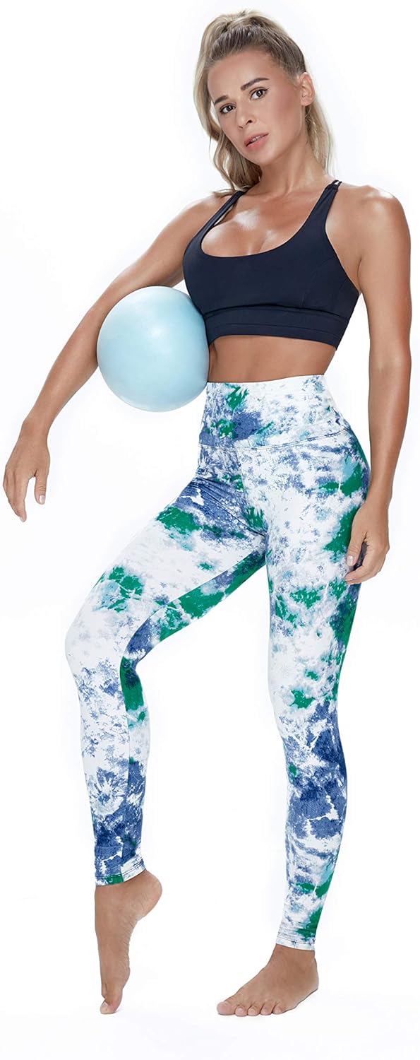 ZOOSIXX High Waisted Leggings for Women - Soft Slim Tummy Control Printed Pants for Workout Yoga Running : Clothing