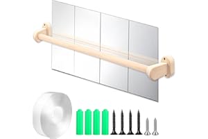 Yiqiying Montessori Mirror with Bar, Wall Mounted, Baby Pull Up Bar, Toddler Learning to Walk Mirror, 34.6L x 15.7W inches