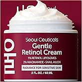 SeoulCeuticals 1% Korean Retinol Night Cream - 97.5% Snail Mucin + 2% Niacinamide Moisturizer for Face - Gentle K Beauty for Sensitive Skin 2oz