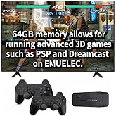 Retro Gaming Console with 64GB High-end 3D Game Classic Games, 25 Emulators, Dual 2.4GHz Wireless Controllers, 4K HD Output, Save &amp; Load Function, Plug &amp; Play
