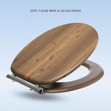 AQUALONA Premium Soft Close Toilet Seat Moulded Wood Teak view 5