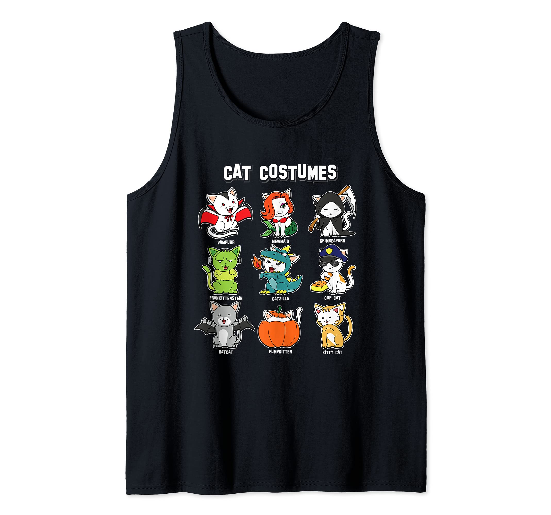 Cat Halloween Costumes Funny Kitten Cat Lover Human Costume Tank Top