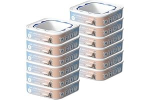 FUNUNCAT Cat Litter Refill Bags Cartridge Compatible with Litter Cat Genie Standard, Plus, XL+ and XL Pail Refills, Odor Control Cat Litter Bags, Pet Waste Bags Box Accessories, 12 Pack