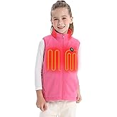 Venustas Kids Heated Fleece Vest with Battery Pack Included, Warmer Youth Electric Heating Vest for Girls