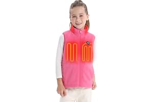 Venustas Kids Heated Fleece Vest with Battery Pack Included, Warmer Youth Electric Heating Vest for Girls