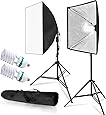 LimoStudio 700W Photo Video Studio Soft Box Lighting Kit, 24 x 24 Inch Dimension Softbox Light Reflector with Photo Bulb, Photography Studio, AGG814