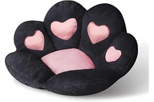 Deaboat Cat Paw Seat Cushion Chair Pads Cats Paw Shape Lazy Sofa Soft Chair Floor Cushions Cute Pillow Big Seat Pad Home Decor for Office Worker Kids Girlfriend Gift Cat Nest (Black, 31.4 * 27.5inch)