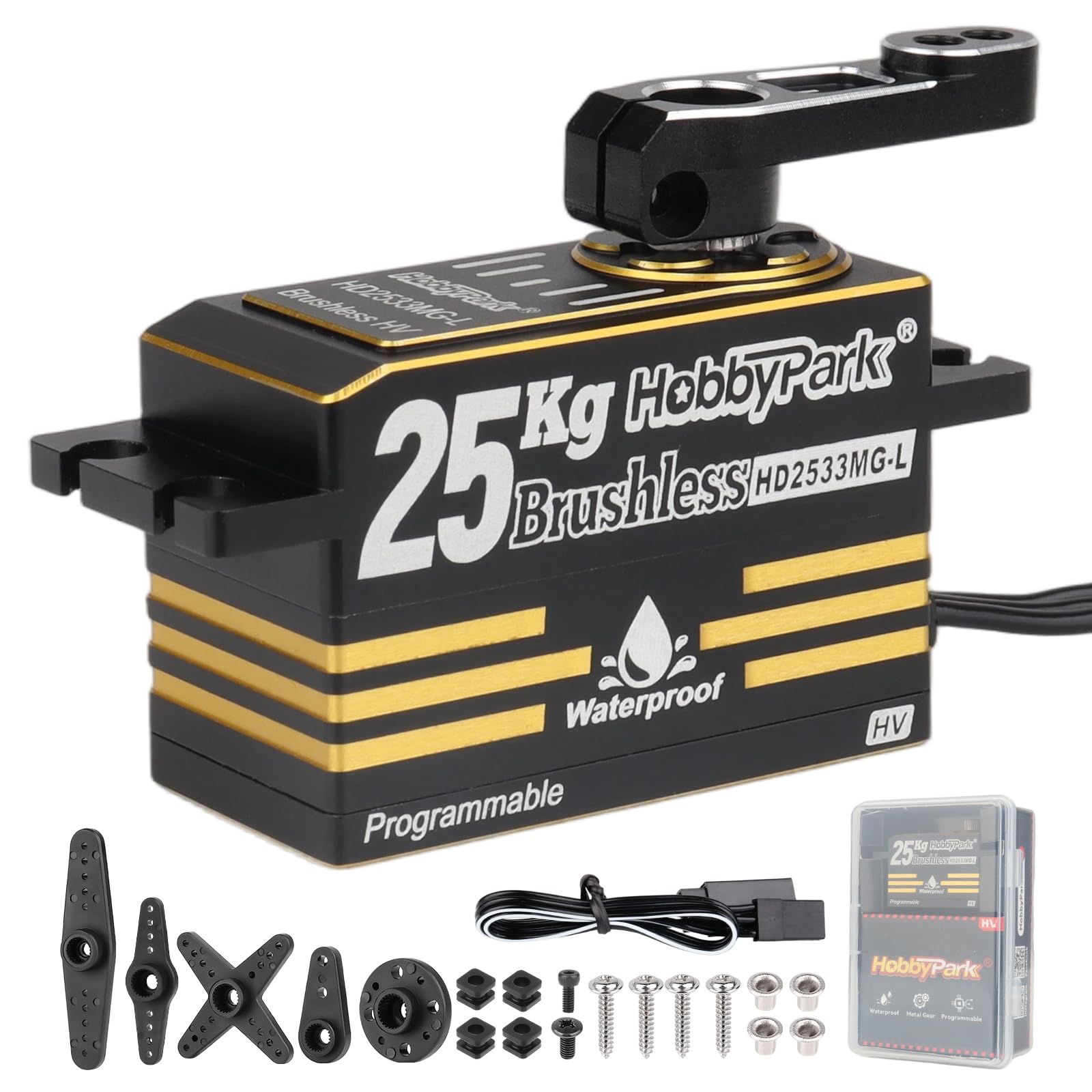 Photo 1 of HobbyPark 0.06sec Fast Speed Steering Servo Low Profile 25kg Brushless for 1/8 1/10 RC Touring Cars Drift Tamiya HPI Kyosho Fazer MST Traxxas XRAY Yokomo Team Associated Xpress Mugen Infinity