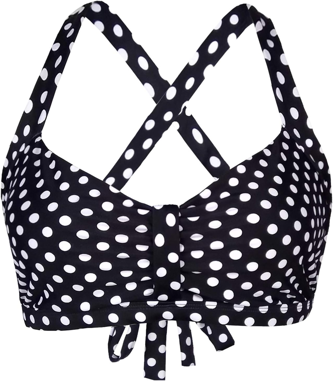 Balasami Women's Retro Button Down Gingham Printed Ajustable Straps Cross Back Vintage Swimsuit Top