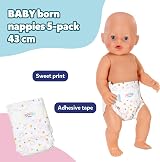 BABY born Nappies Pack of 5 for 43 cm Dolls – Reusable Toy Nappy Set view 2