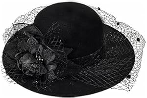 UTOWO Women Organza Church Kentucky Derby Bowler Female Hat Banquet Bridal Dress Cap Hat