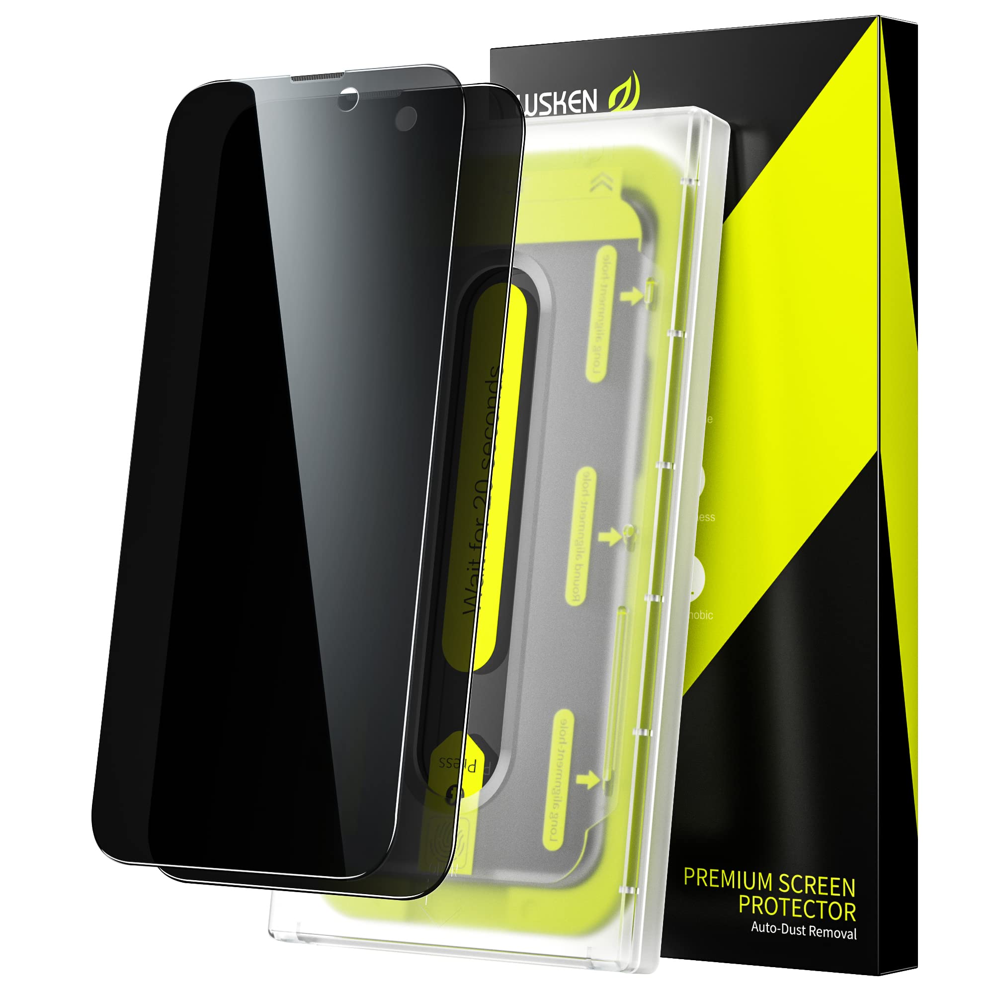 WSKEN for iPhone 14 Pro Privacy Screen Protector - [28°Anti Spy][Auto-Dust Removal] Full Coverage 9H Hardness Tempered Glass Easy Installation,Bubble Free,Anti Fingerprint,Anti Scratch,2 Pack