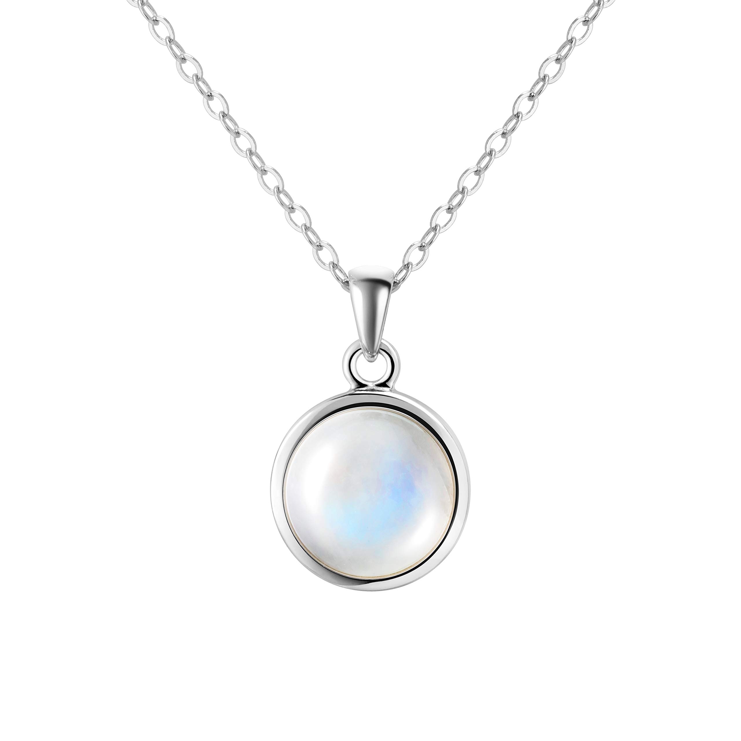 Franki Baker Dainty Sterling Silver & Natural Moonstone Pendant Necklace. Chain length:50cm