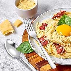 24-piece Forks and Spoons Silverware Set, Unokit