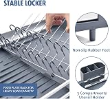 KINGRACK Expandable Dish Drainer Rack Foldable With Removable Cutlery Holder view 4
