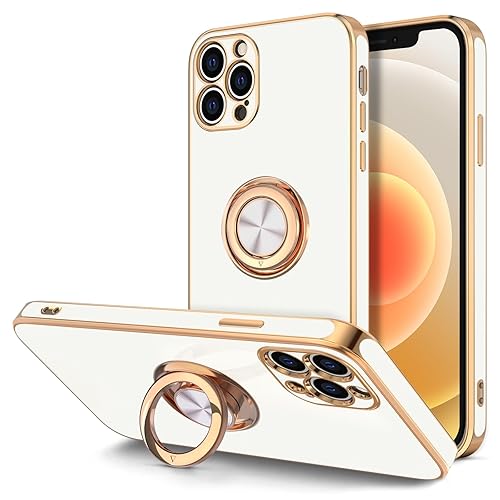 Hython Case for iPhone 12 Pro Case with Ring Stand, 360° Rotatable
