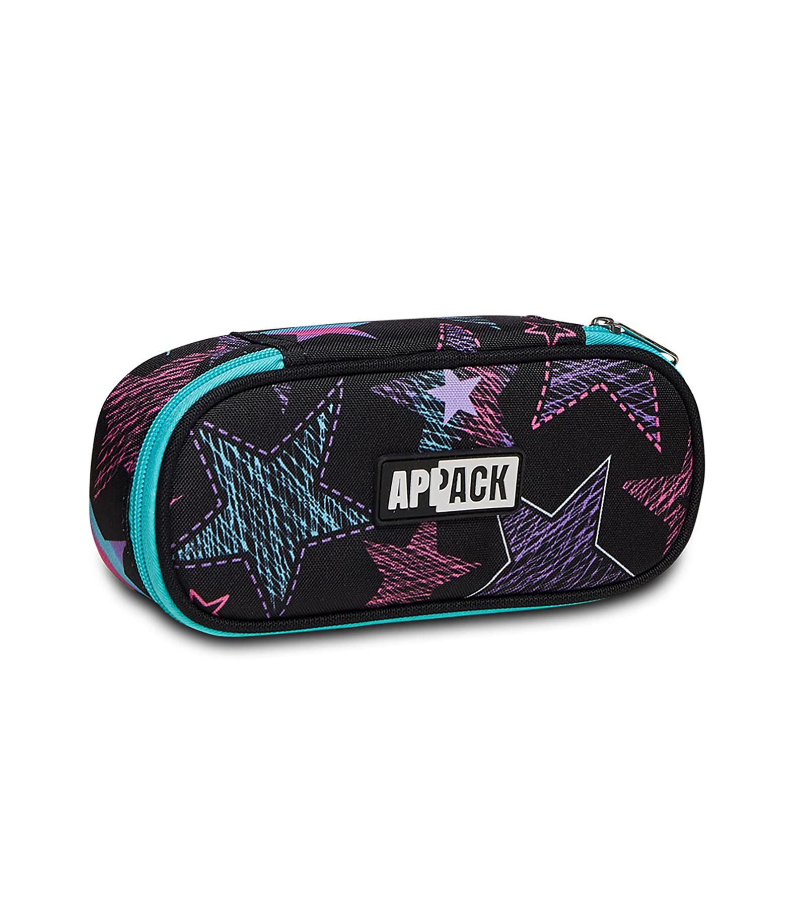 Appack Round Plus Pouch, Black, Inner Pen Compartment, School and Leisure