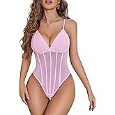 Avidlove Bodysuit for Women Sexy Lingerie Sleeveless Spaghetti Strap Cami Teddy