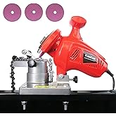 Konkell Electric Chainsaw Sharpener, 250W High-Speed Chain Grinder with Adjustable Angle, Heavy-Duty, Mountable, Red Sharpener for Chains from 1/4'' to 3/8'' Pitch