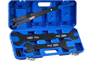 Orion Motor Tech 15pc Fan Clutch Wrench Set, Heavy-Duty Fan Clutch Tools Compatible with Ford GM Dodge Trucks, Fan Clutch Removal Tool Kit with 22 36 40 47 51 mm Wrenches Pulley Holder Pins