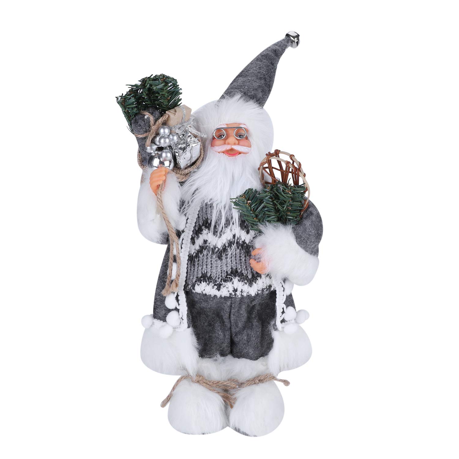 Standing Santa Claus Figurine Ornament Santa Claus Collectible Doll Figurine Santa Claus Figurines Decorations Christmas Santa Claus Doll Table Decorations Standing Christmas Decorations for Home
