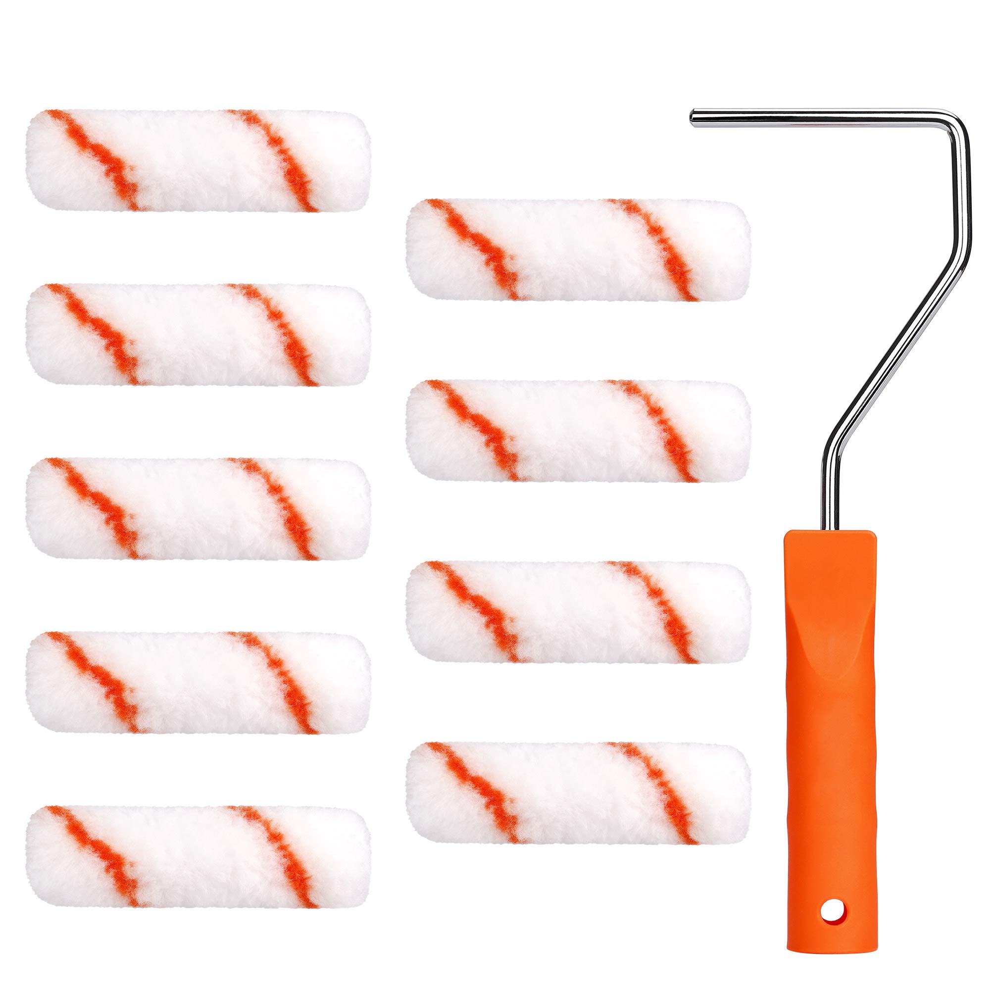 Paint Roller Wall Painting Tool 4inch Mini Foam Roller Brush Kit for Home Repair Painting Drawing 9 Roller Sleeves with 1 Handle