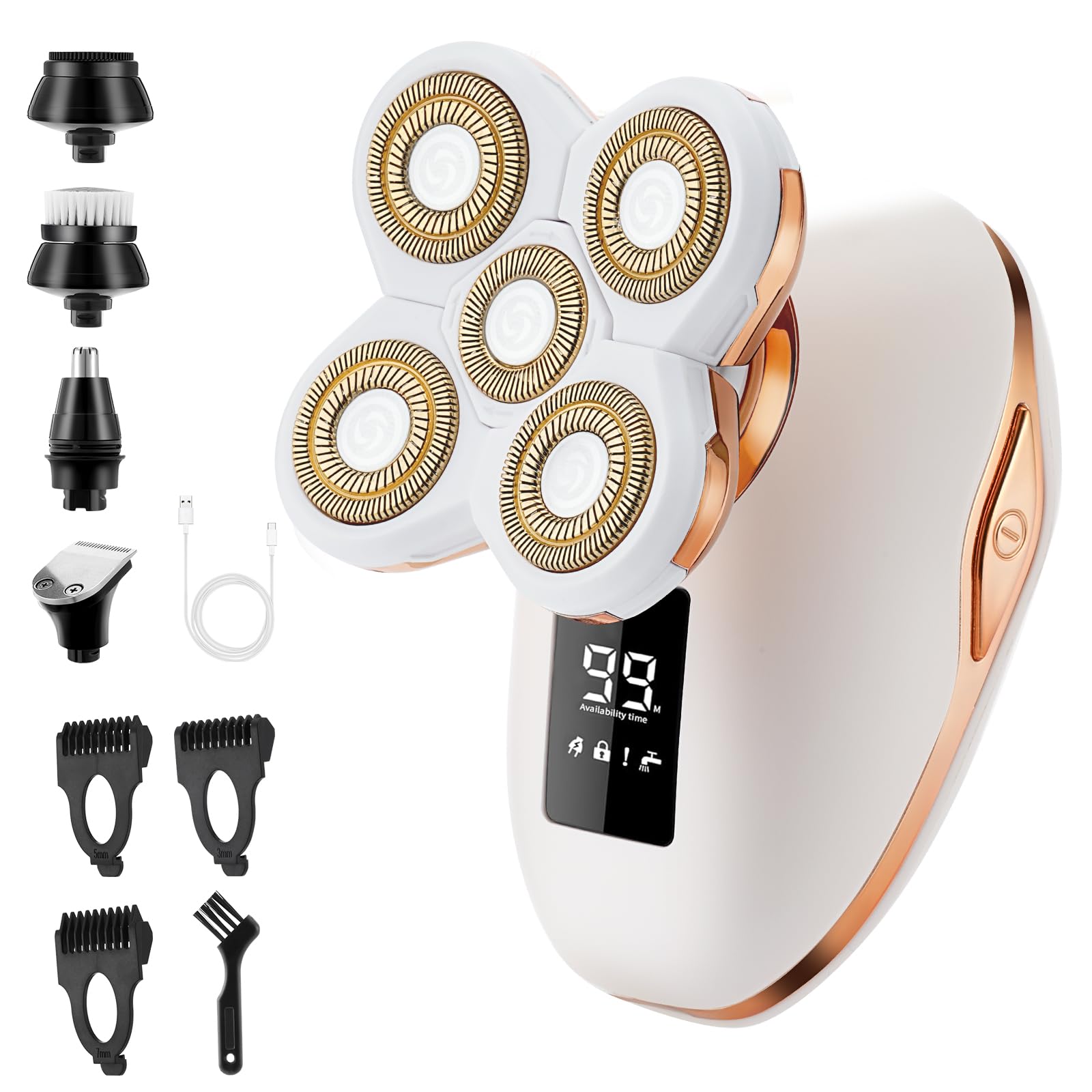 Photo 1 of Electric Razors for Women, 5D Facial Hair Removal, 5-in-1 Wet/Dry Bikini Trimmer, Electric Shaver for Women, Rechargeable Face Shaver for Arms Legs Armpit Pubic Area, Painless Womens Grooming Kit