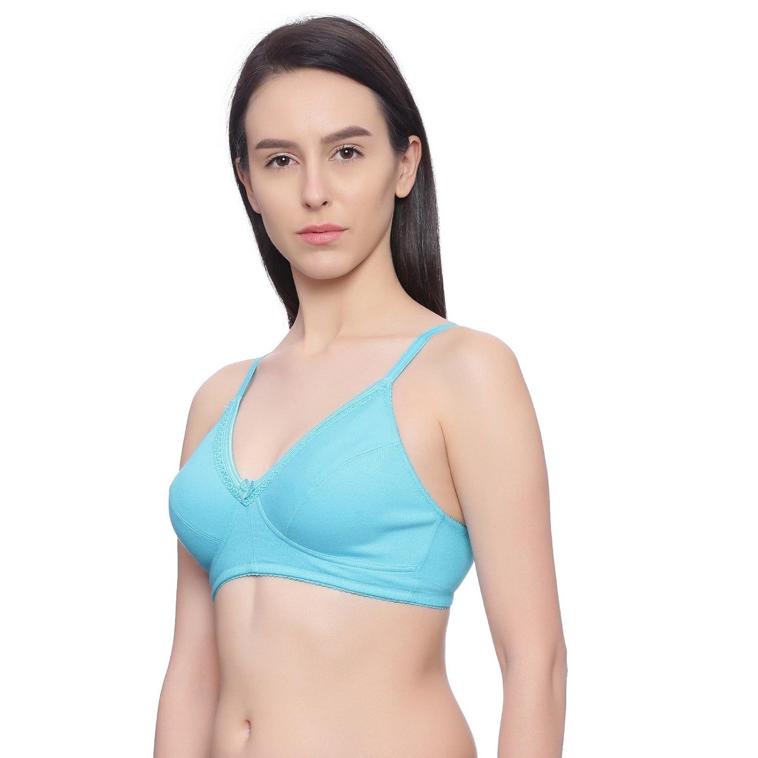 zivame cotton wirefree cut n sew bra- blue