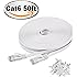 Cat 6 Ethernet Cable 50 ft White &ndash; Flat Internet Network Cable&ndash; Jadaol Cat 6 Computer Cable With Snagless Rj45 Connectors &ndash; 50 feet White (15 Meters)