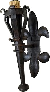 Mittelalterliche Fackel, 1-flammig, Wandleuchte aus Schmiedeeisen