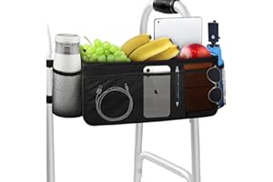 BOHEMIABY Walker Bag | Storage Basket Organizer for Folding Walkers & Rollators | Inside or Outside Mount Pouch for Seniors |