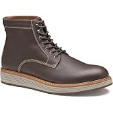 Johnston &amp; Murphy Men's Upton Lug Plain Toe Lace-Up Boot, Brown Oiled Full Grain, 10.5 M