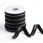 Cakasi Silicone Gripper Elastic Band, 1cm Black Non-Slip Polyester Elastic Band, 3/8 Inch x 9 Yards Sew-On Elastic for Waistband, Sportswear, Lingerie, Delicate Fabrics, Stretchy Sewing Projects