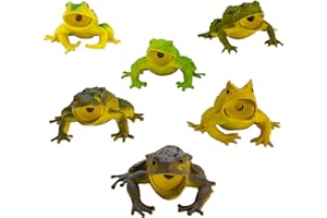 Fun Central 12 Pack - 3 Inch Rubber Realistic Frog Figurines for Kids - Assorted