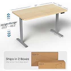 VIVO Electric 43 x 24 in Standing Desk, Memory
