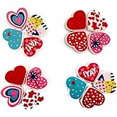 16PCS Heart Shaped Focal Silicone Beads, Colorful Heart Shaped Silicone Focal Beads for Keychain Making, Creative Loose Beads Bulk for Beaded Pens DIY Handmade Crafts Necklace Bracelet Lanyard