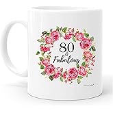 80th Birthday Coffee Mug 11oz - Best 80 Year Old Birthday Gifts Ideas and Gifts for Women, Men, Dad, Mom, Grandma, Grandpa - Fabulous Party Cup, Funny Presents, Happy 1946 Birthday Gifts for Her & Him