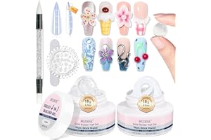 MIZHSE 2 Colors Solid Builder Gel for Nails: Non-sticky Hard 3D Sculpting Gel for Nail Art for Molding Soak Off U V LED Starter Kit DIY Home Salon