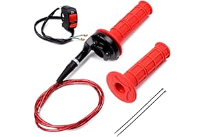 Heymaillc Mini Bike Throttle Cable Soft Rubber Assembly for Coleman CT200U CT200U-EX Baja DB30 Warrior MB200 Predator 196cc 212cc Engine Parts 22mm 7/8 Handle Grip Accessories(Red)