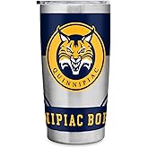 Rico Industries NCAA Quinnipiac Bobcats Standard 20oz Stainless Steel Tumbler with Lid - Great For Coffee, Tea, Water or Cocktails