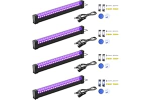 Rechargeable Black Light Fixtures, 5W 1FT Magnetic LED Black Light Bulb for Fluorescent Poster Paint Body Paint UV Strip Ligh