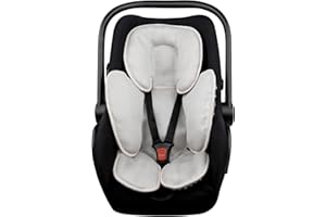 WINGHENLEE 2-in-1 Baby Carseat Head Support, Infant Car Seat Insert for Girls Boys, Soft Babies Neck Support and Body Cushion for Stroller, Baby Swing, Bouncer (Gray)