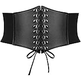 XZQTIVE Renaissance Corset Belt for Women Vintage Lace-up Cinch Belt Black Corset Elastic Waist Belt for Costume Dress